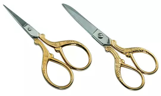Embroidery Scissors Gold Plated Precision for Thread Trimming - 3.5" / 5"
