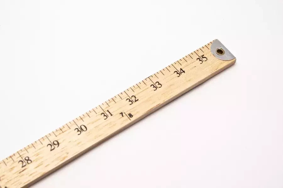 Yardstick Wood Heavy-Duty Metal Reinforced for Measuring - 1/8" Increments