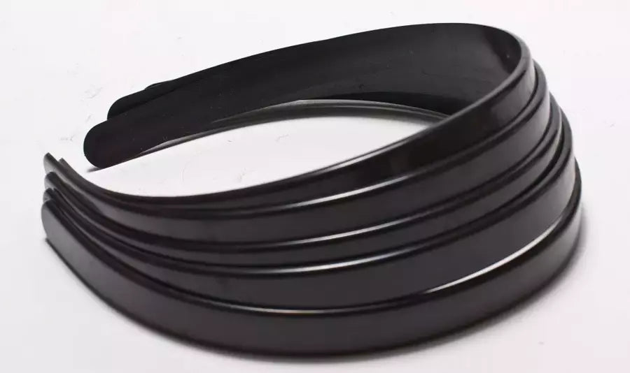 Black Plastic Toothless Headbands for Hair Accessories - 1/2"