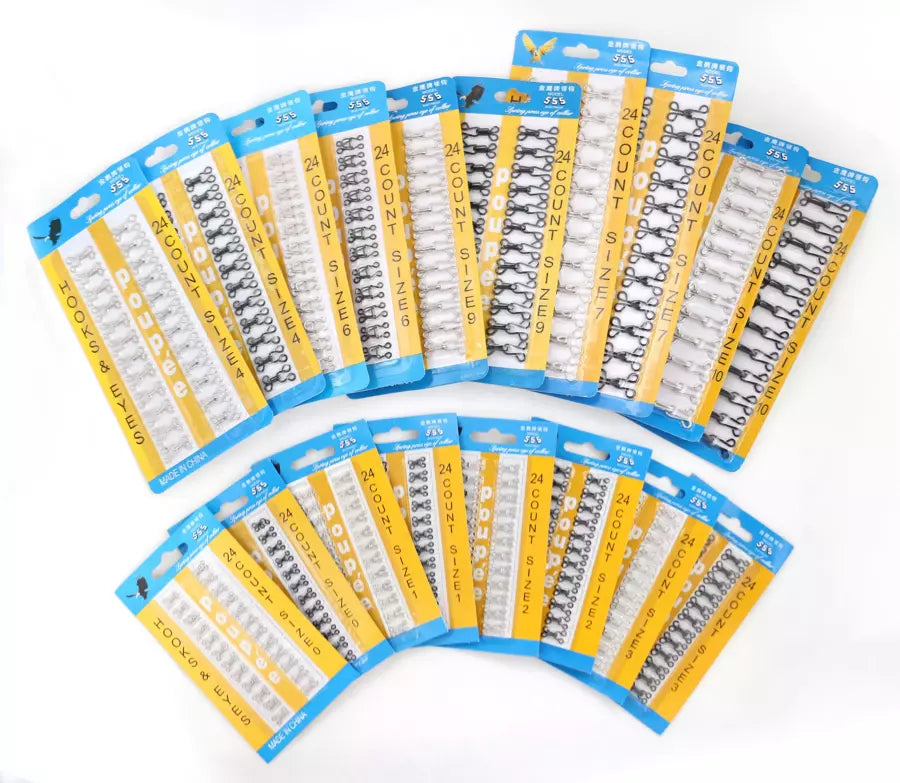 Hook & Eye Metal Fasteners Durable Sewing Closure for Garments - Size #0