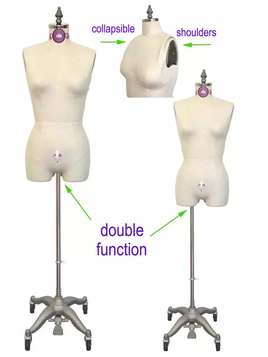 Female Dress Form with Legs Heavy-Duty for Draping & Lingerie - Adjustable Size
