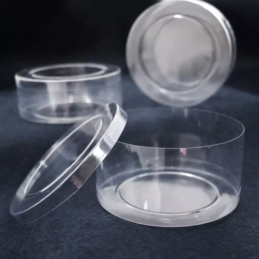 Clear Round Plastic Container Durable Storage for Craft Supplies - 4" x 1.5"