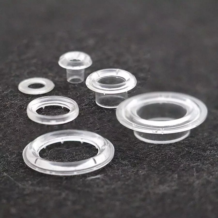 Clear Plastic Grommets With Washers for Banners - Heavy-Duty Clear