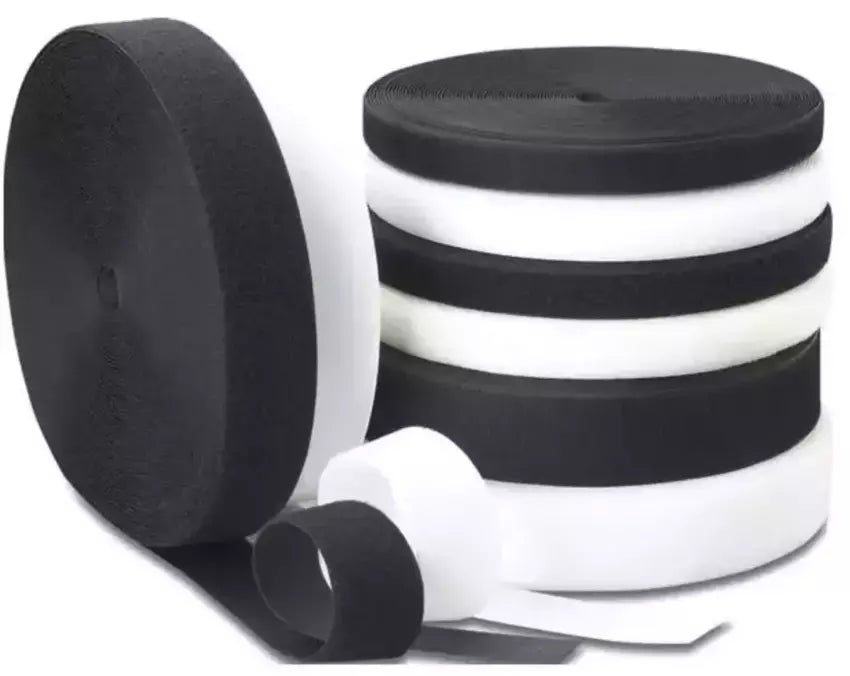 Hook and Loop Sew-On Fastener Durable Rolls for Sewing Projects - Black/White