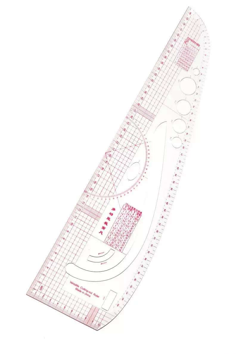 Cutting-Out Ruler Metric Versatile Pattern Tool - 45cm x 10cm