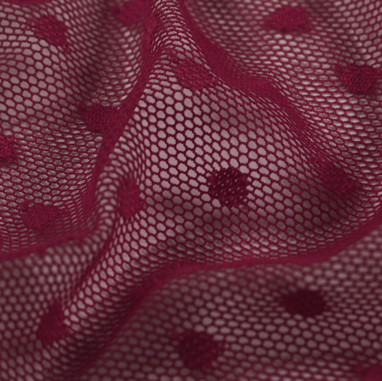 Polka Dot Stretch Mesh Fabric