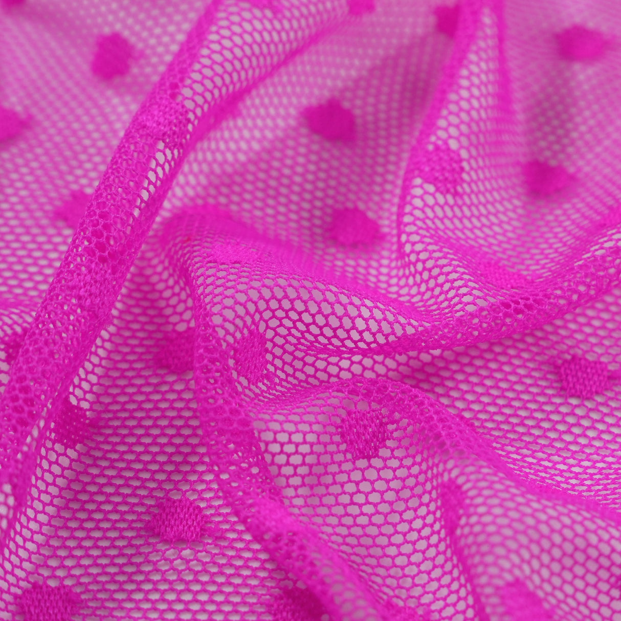 Polka Dot Stretch Mesh Fabric