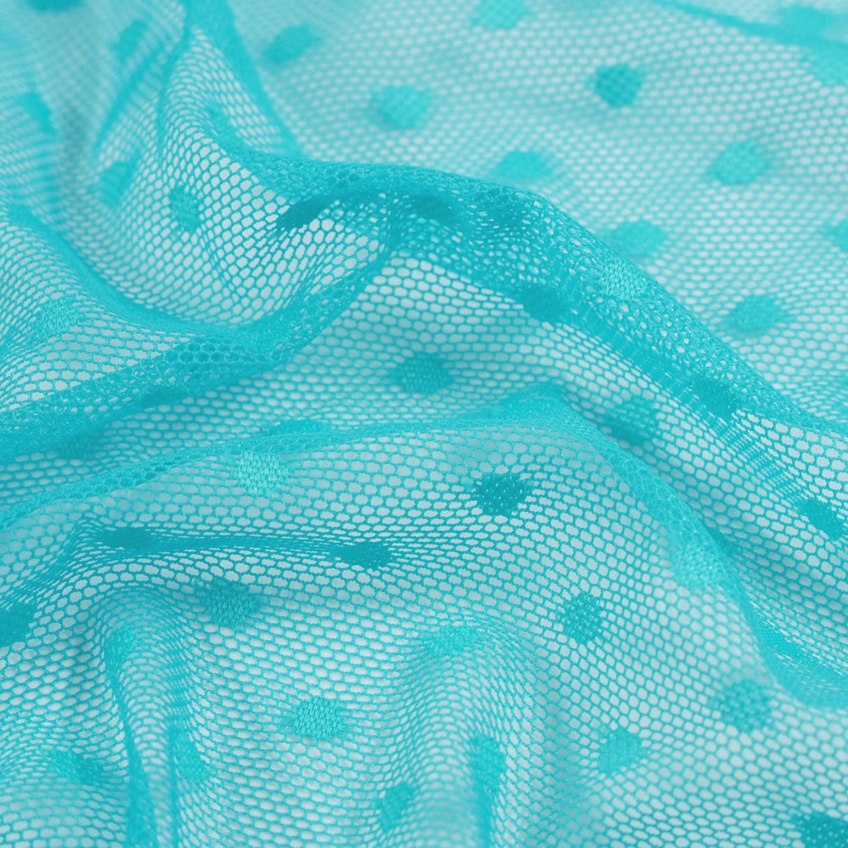 Polka Dot Stretch Mesh Fabric