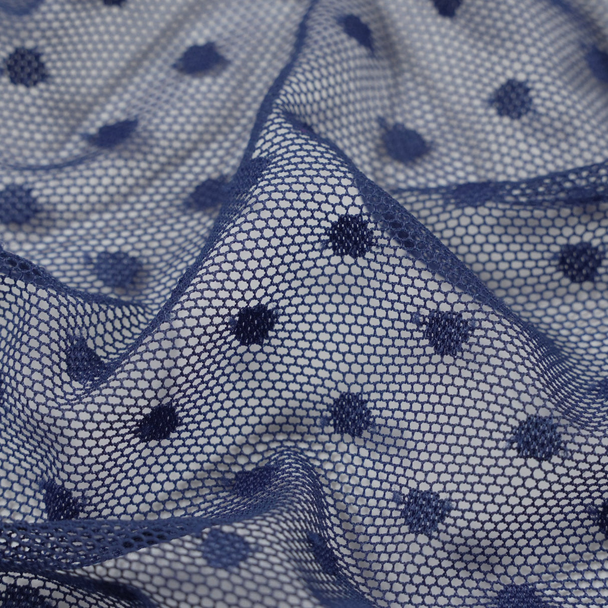Polka Dot Stretch Mesh Fabric