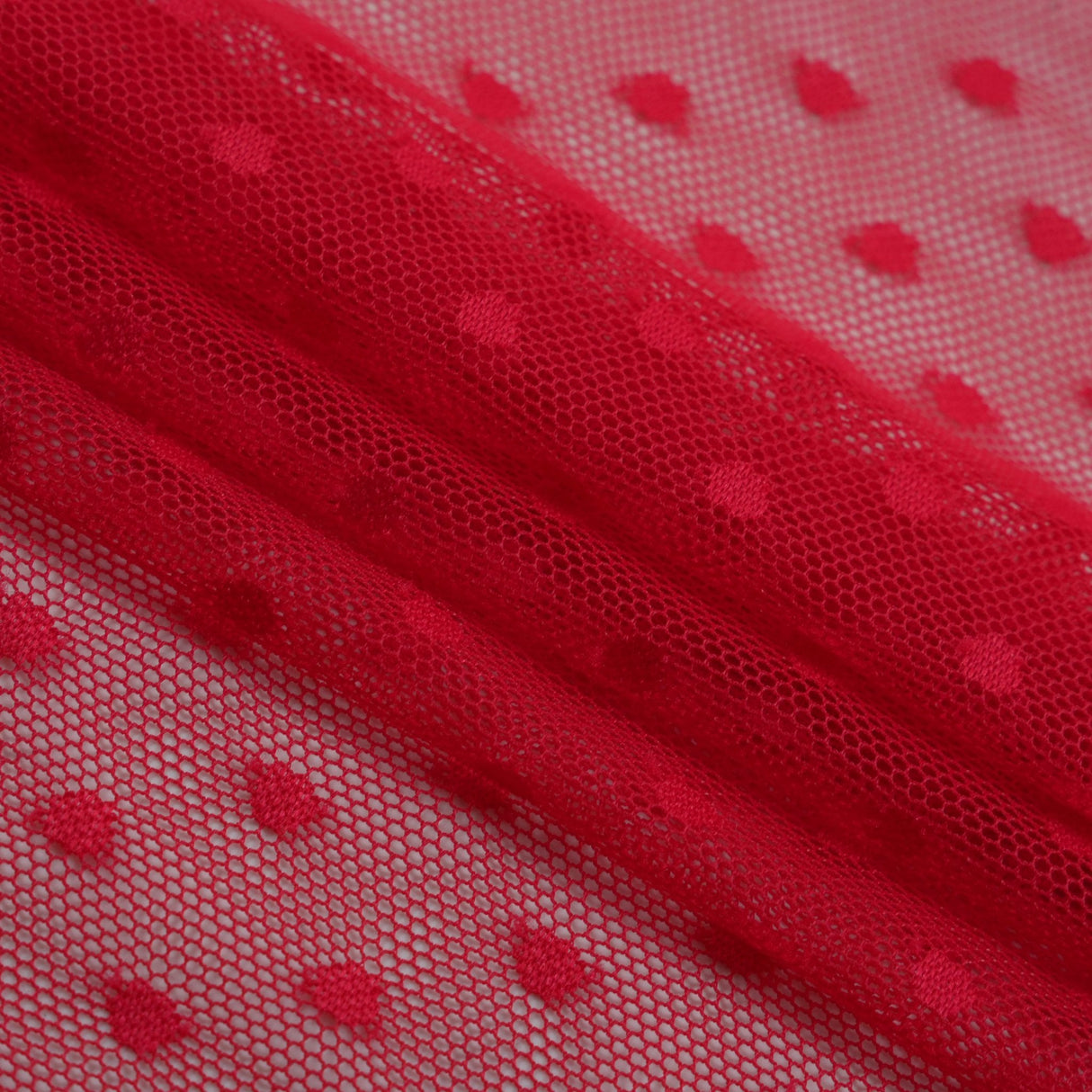 Polka Dot Stretch Mesh Fabric
