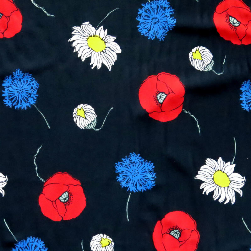 Nylon Spandex Swim Knit Tossed Flowers