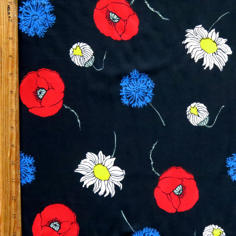 Nylon Spandex Swim Knit Tossed Flowers