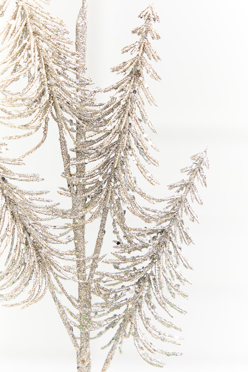 29" Platinum Glitter Tree Spray