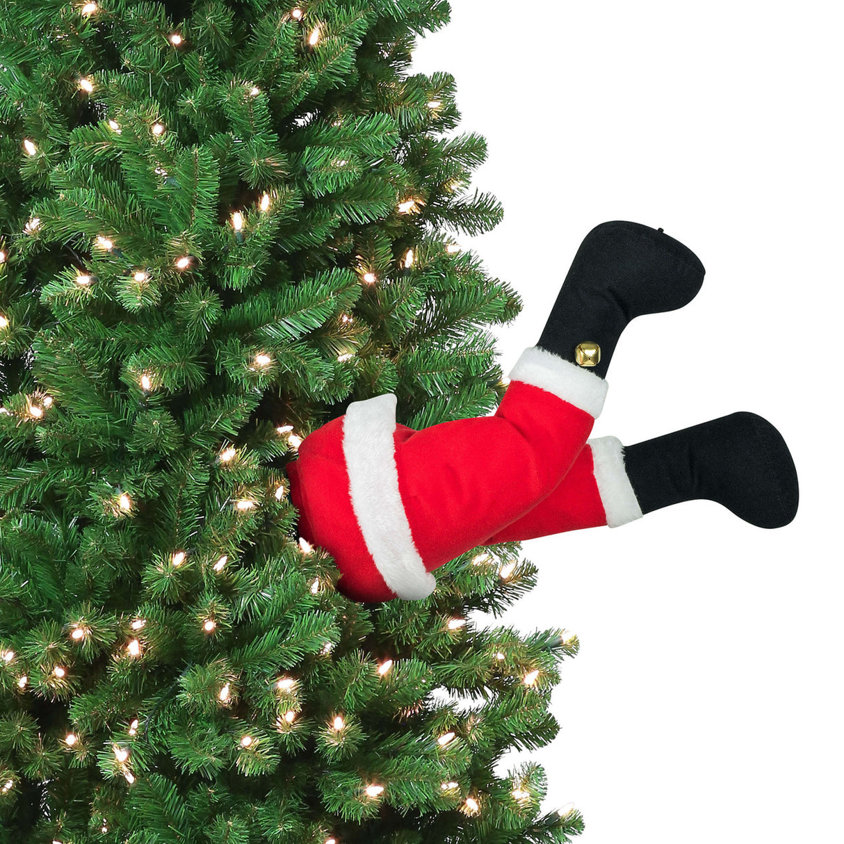Animated Treeside Santa Kickers 16Inch Christmas Decor