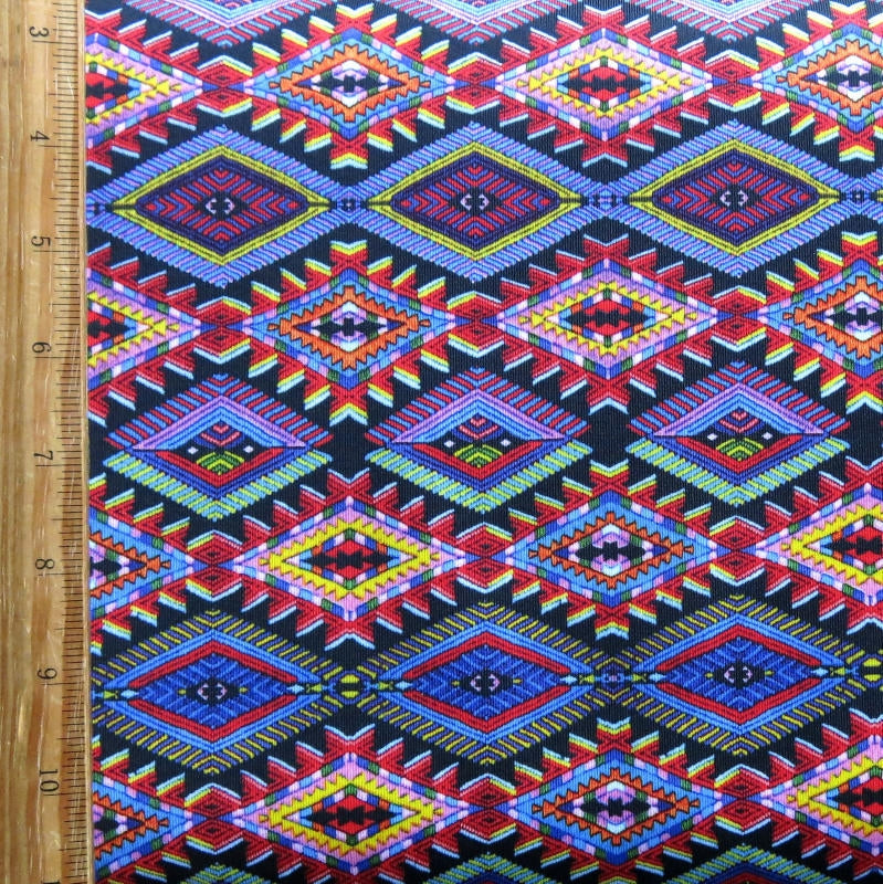 Swim Knit Sedona Nylon Spandex Tribal Print 1 Yard 15 Inch Piece
