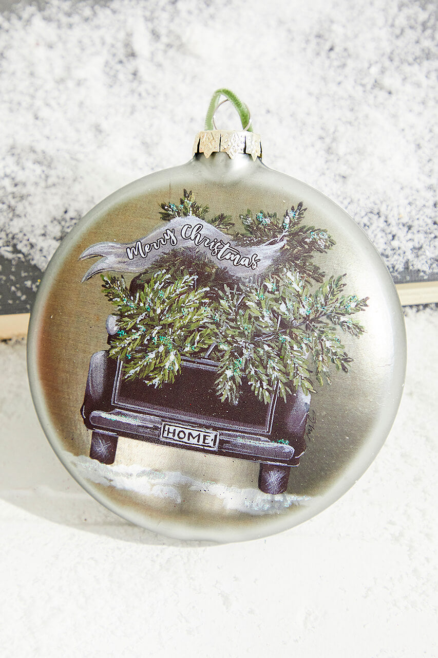 4.5" Truck with Tree Christmas Ornament