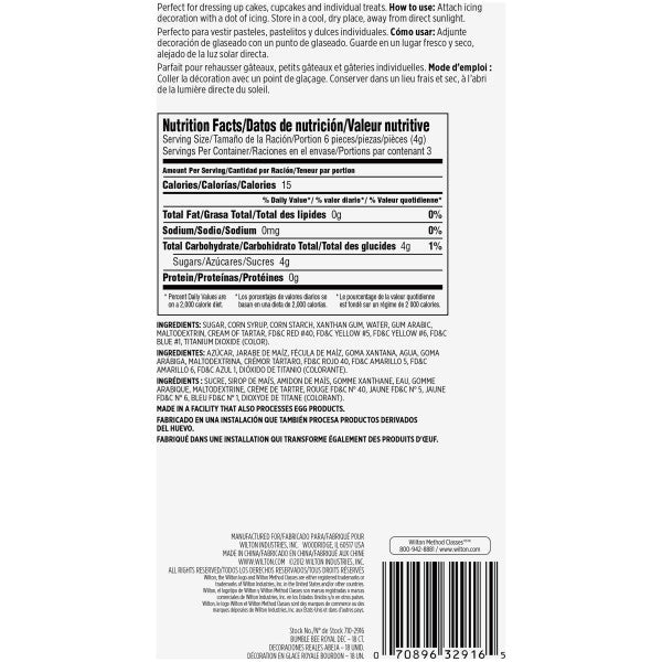 Wilton Bumble Bee Icing Decorations, 18-Count