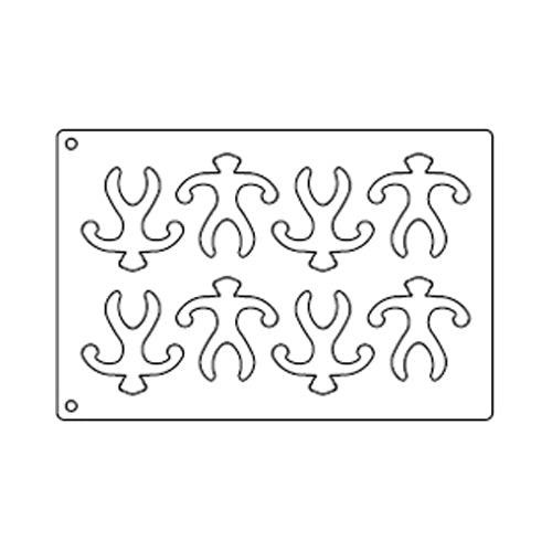 Tuile Template, Monkey, 3.5" x 3.75". Overall Sheet 10.5" x 15.5"