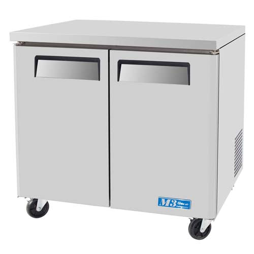 Turbo Air MUF-36 36" M3 Series Two Door Undercounter Freezer - 9.2 Cu. Ft.