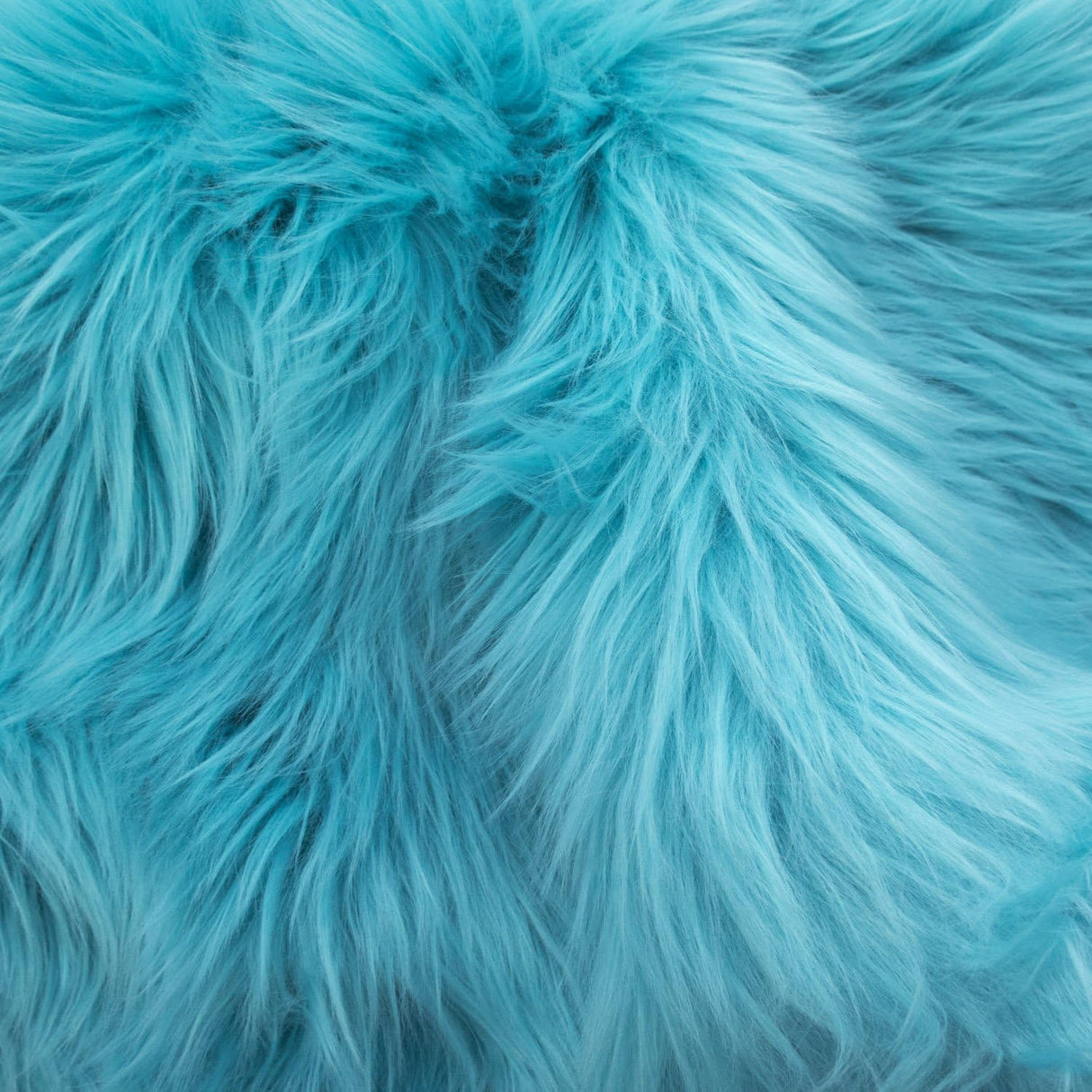 Turquoise Faux Fur Fabric - Luxury Shaggy, Turquoise, 60" Width (1 Yard)