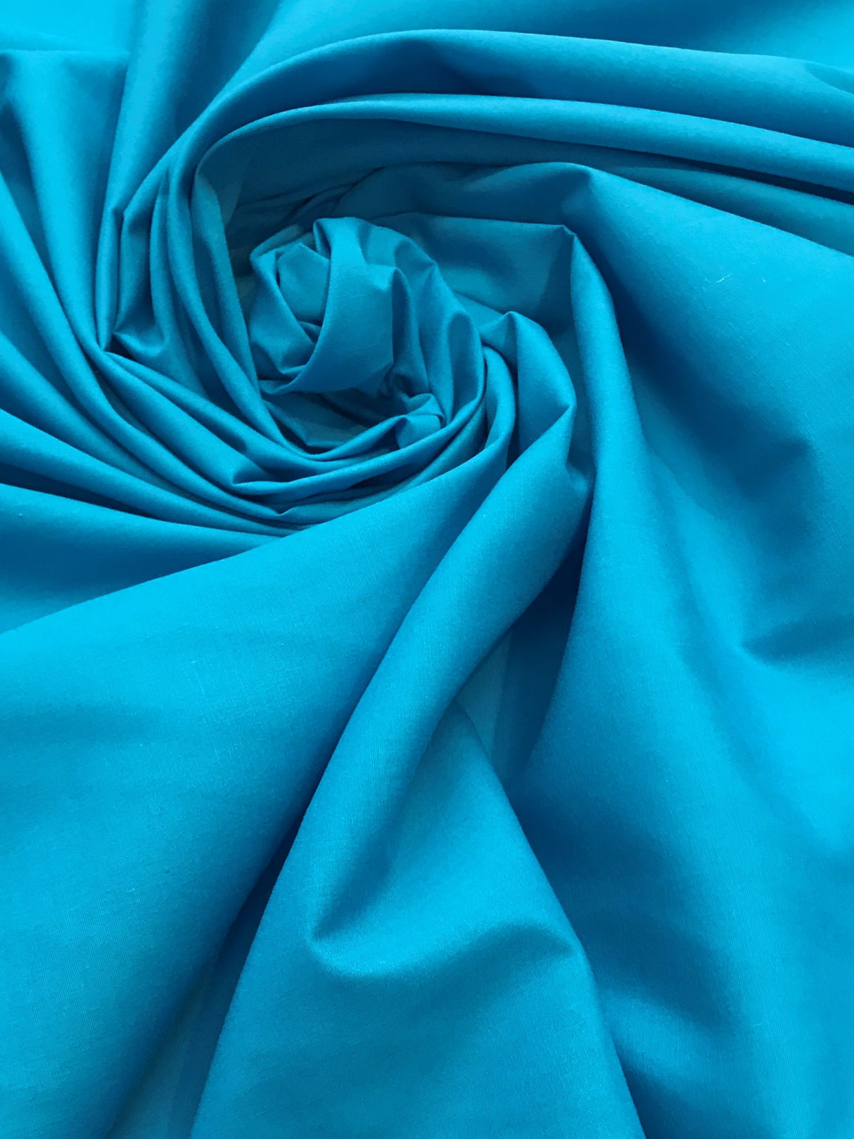 Turquoise Poly Cotton Fabric - Turquoise, Broadcloth, 59/60" Width (1 Yard)