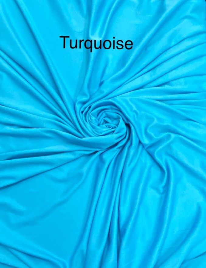 Stretch Lining Polyester Fabric - Turquoise, Matte Soft, 60" Wide (1 Yard)