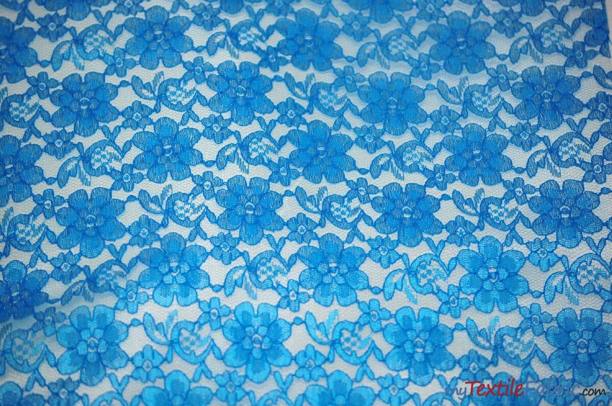Raschel Lace Polyester Fabric - Floral Sheer Lace, 58/60" Width (1 Yard)