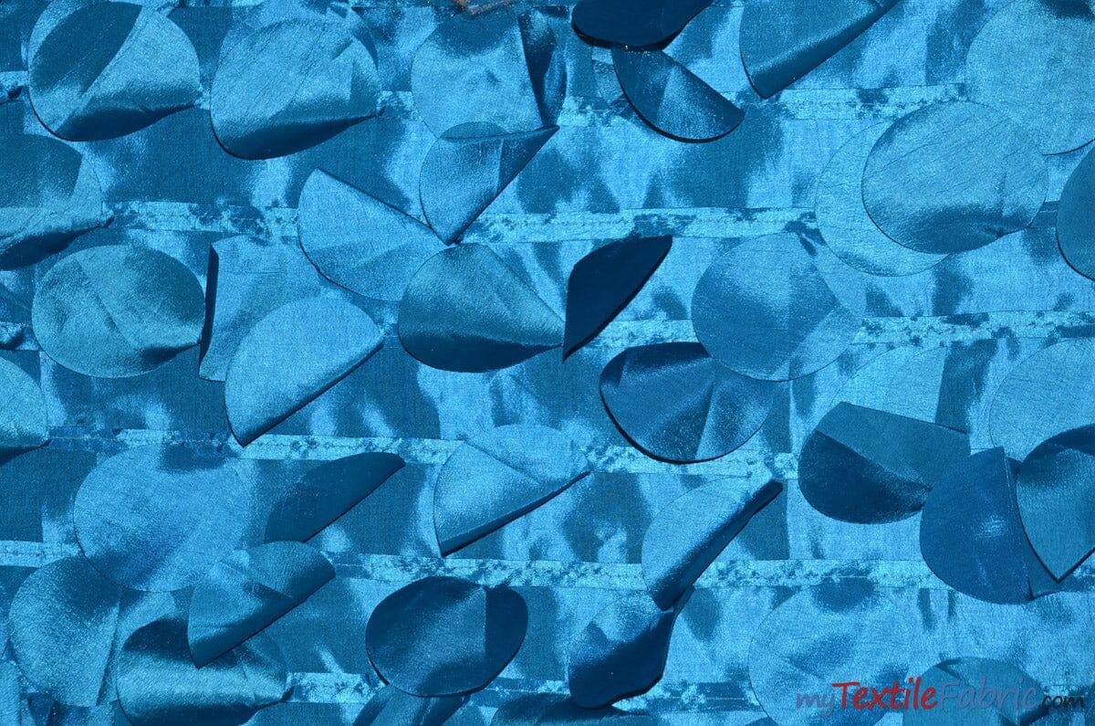 Petal Taffeta Polyester Fabric - Round Petal Texture, 57" Width, Multiple Colors (1 Yard)