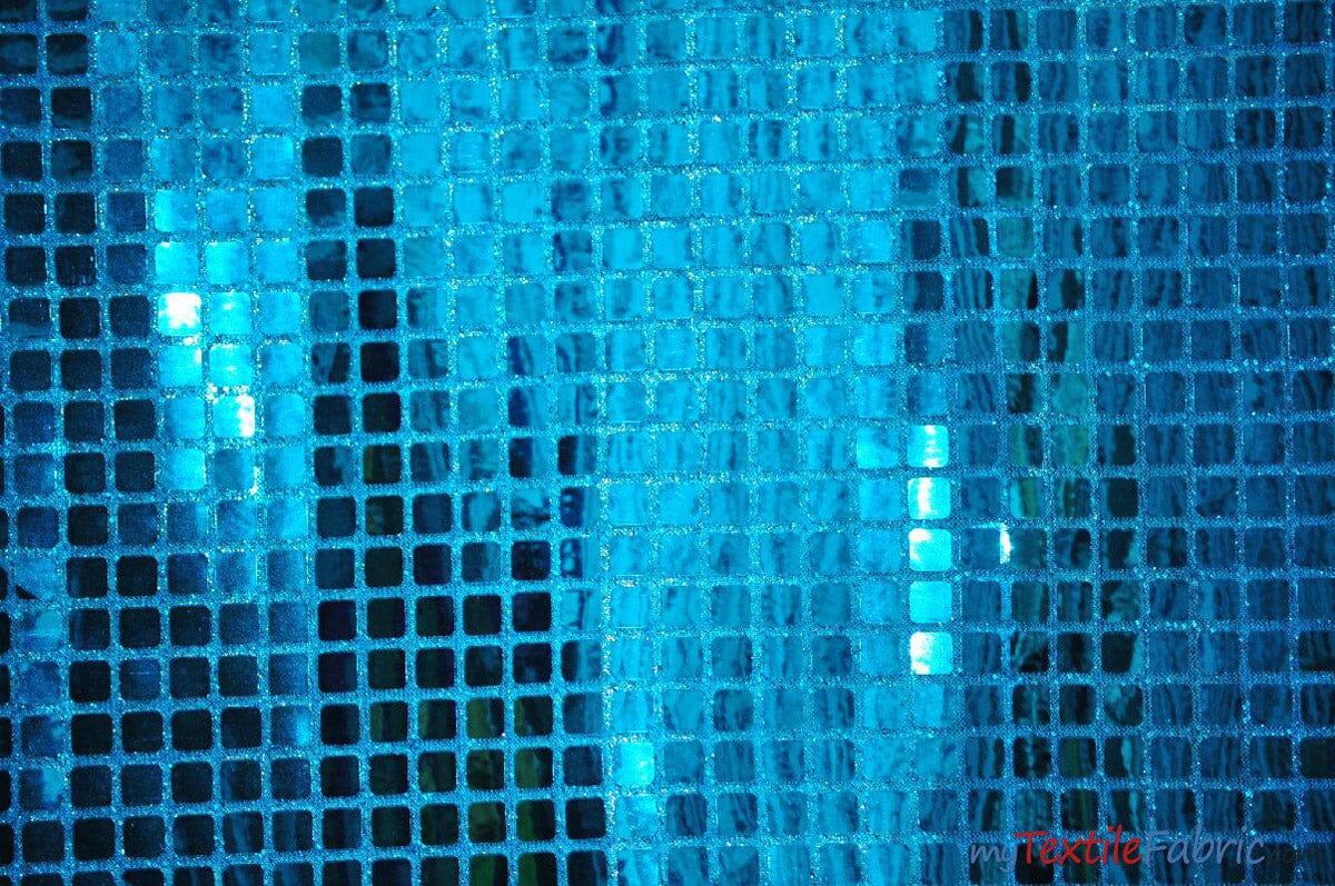 Quad Sequins Polyester Fabric - Square Sequins, Multiple Colors, 45" Wide (1 Yard)