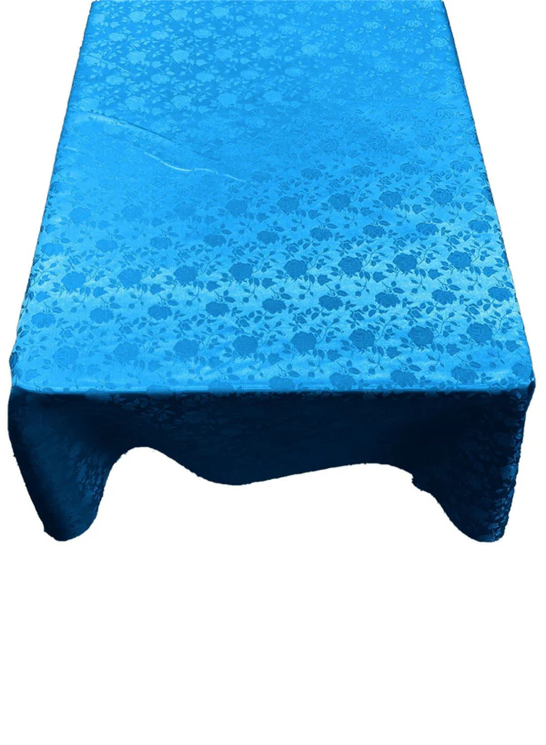 Square Tablecloth Roses Jacquard Satin Fabric - Floral Jacquard, 42" X 42" (1 Piece)