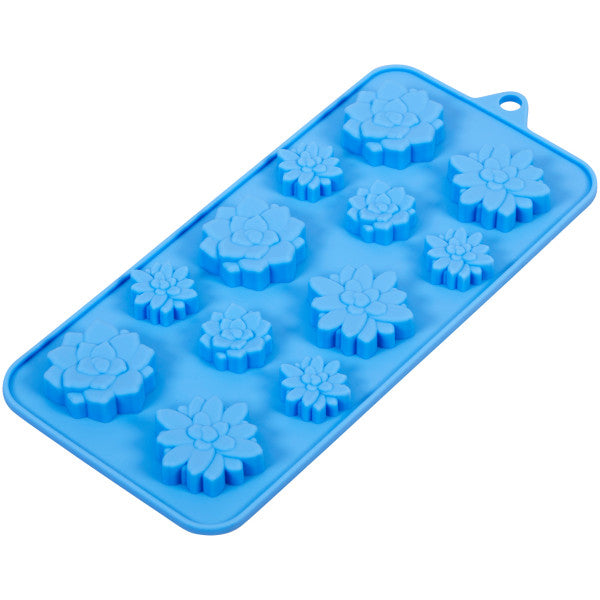 Wilton Silicone Succulents Blue Candy Mold, 12-Cavity
