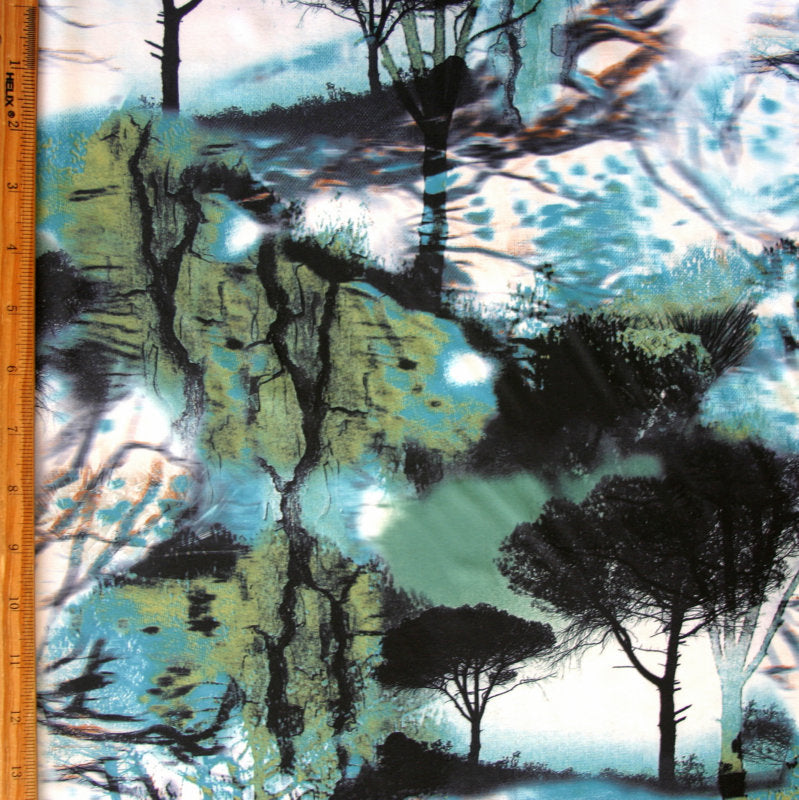 Swim Knit Nylon Spandex Twilight Abstract Tree Print