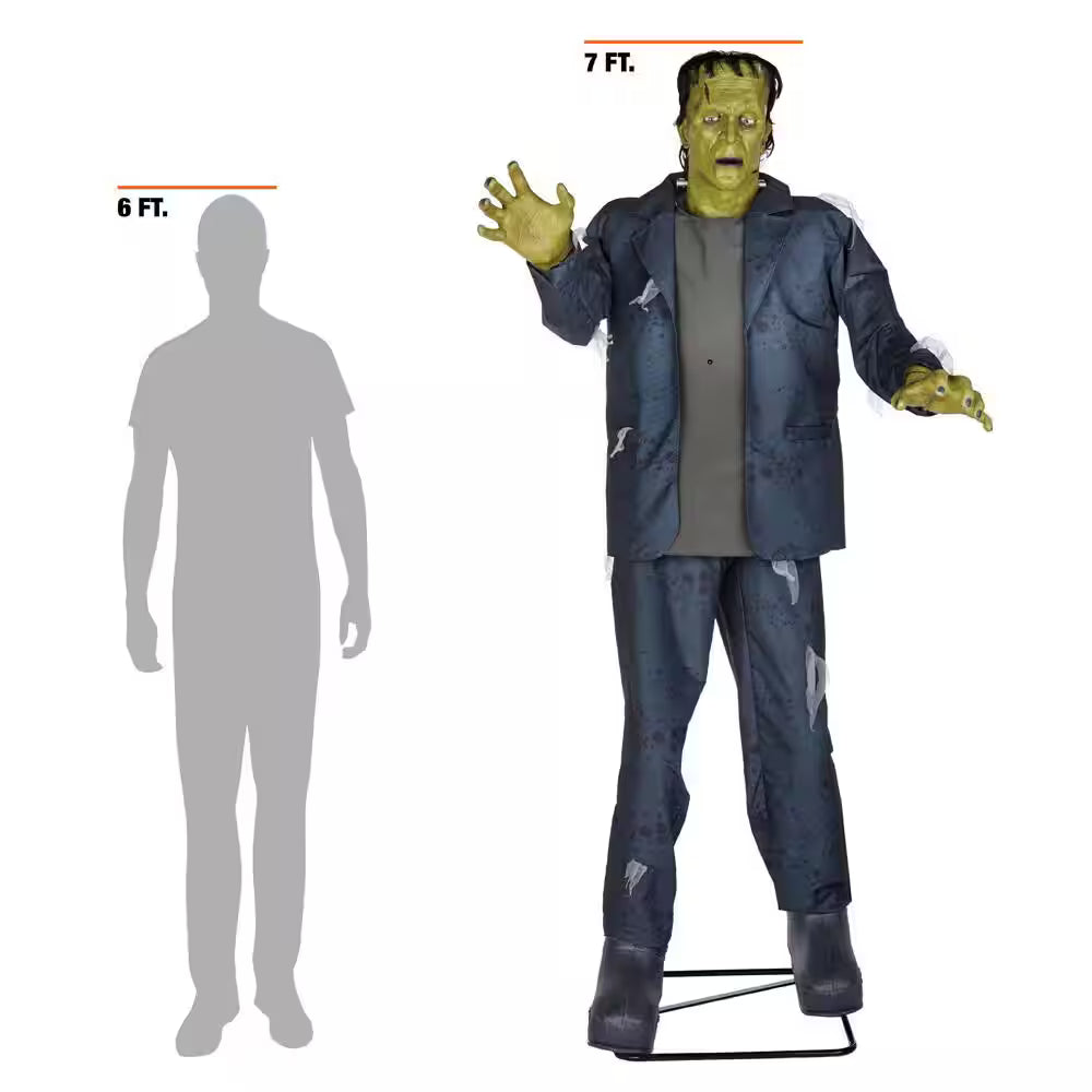 7-ft Animated LED Frankensteins Monster Halloween Decoration with Lighted Neck Bolts