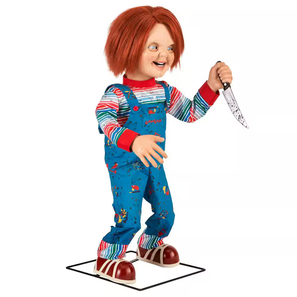 3.5-ft Animated Chucky Doll Halloween Decoration with Motion-Activated Servo Eyes