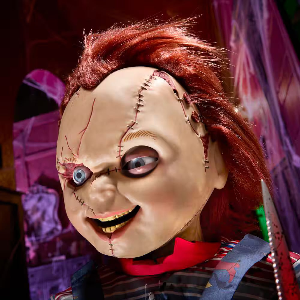3.5-ft Animated LED Scarred Chucky Doll Halloween Decoration