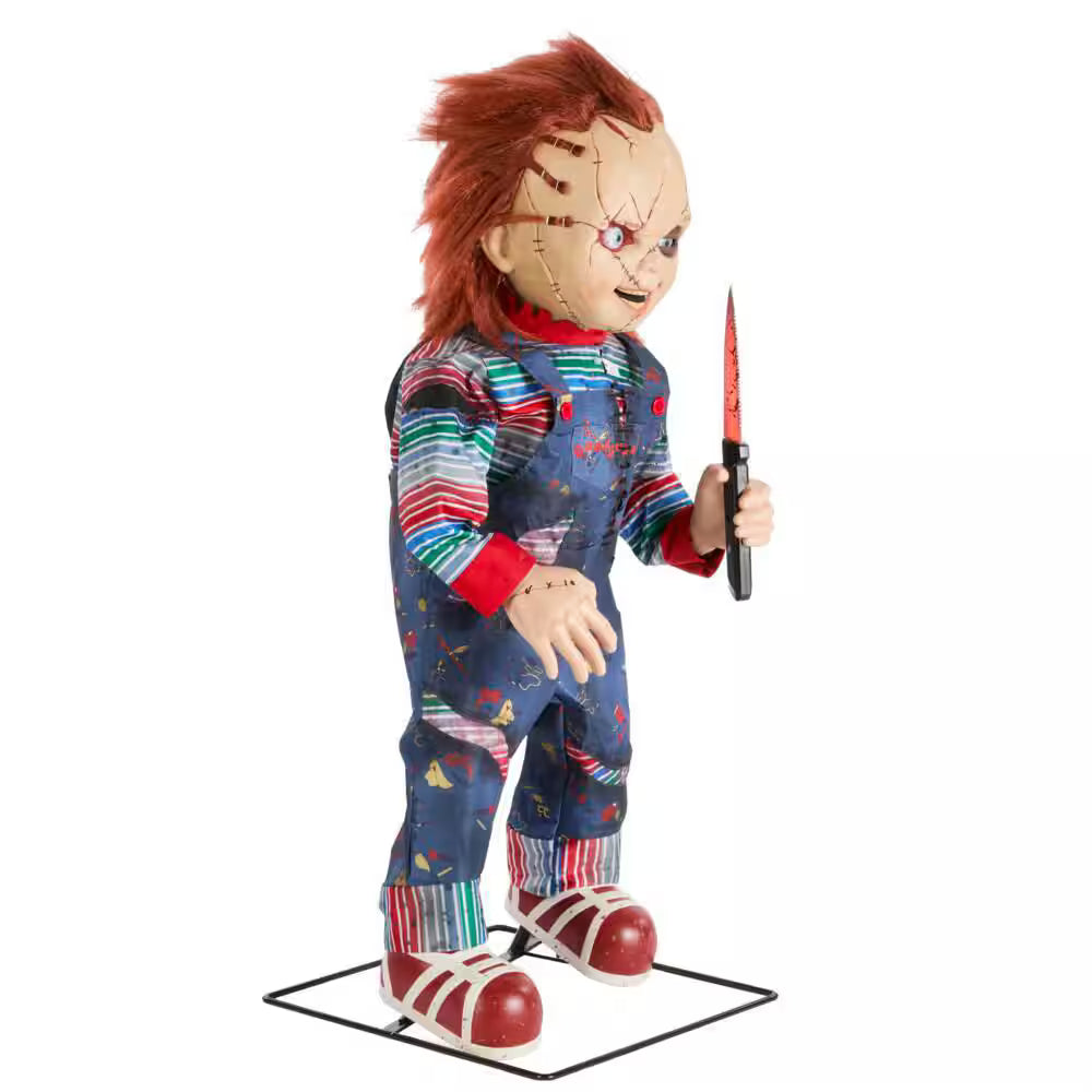 3.5-ft Animated LED Scarred Chucky Doll Halloween Decoration