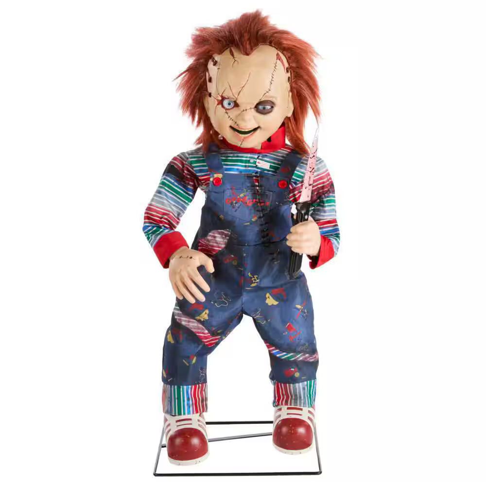 3.5-ft Animated LED Scarred Chucky Doll Halloween Decoration