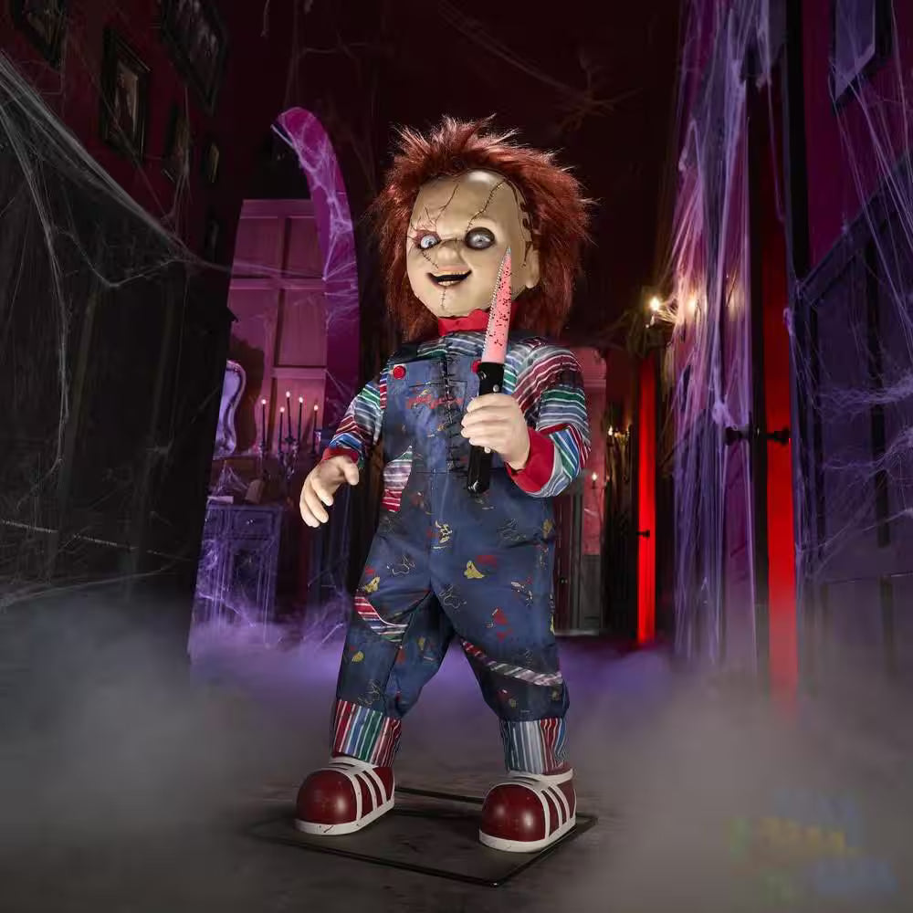 3.5-ft Animated LED Scarred Chucky Doll Halloween Decoration