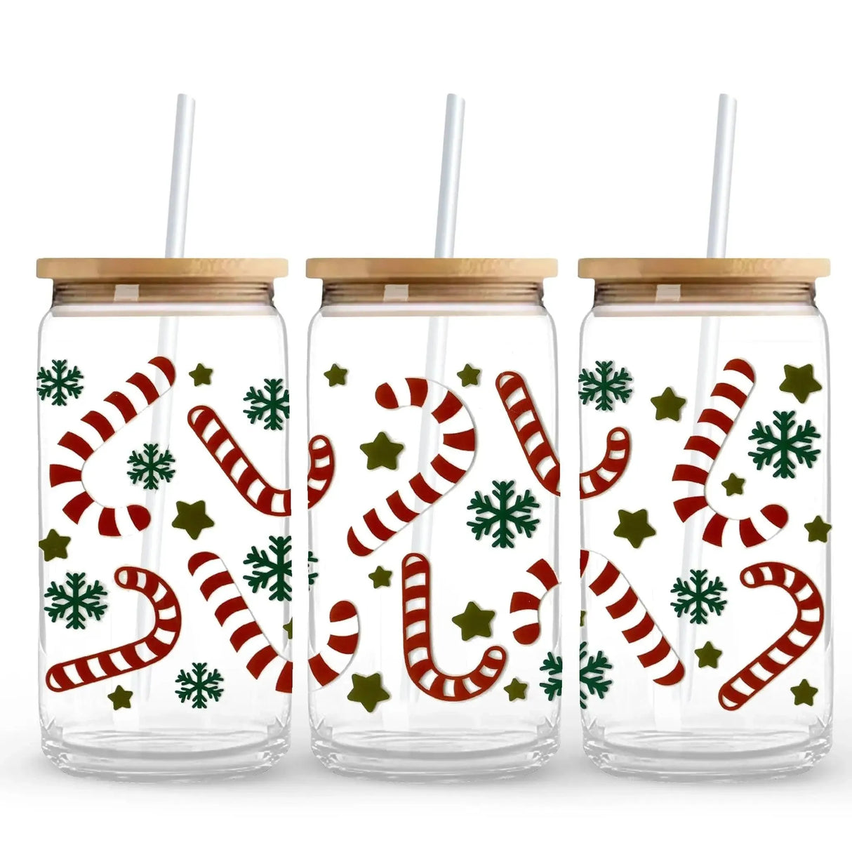 UV DTF Wrap - Candy Canes & Snowflakes (9.7" x4.3")