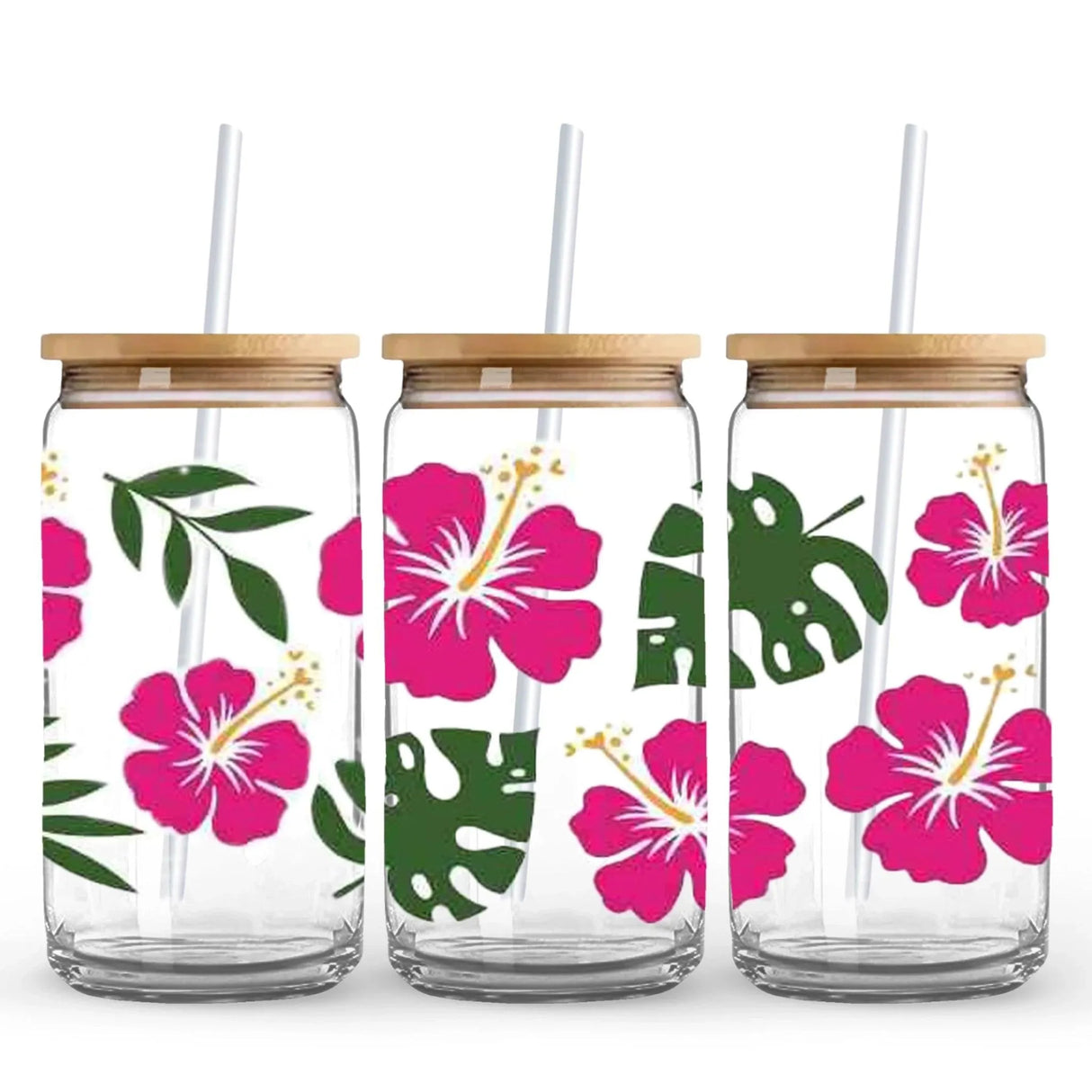 UV DTF Wrap - Hibiscus Hideaway (9.7" x 4.3")