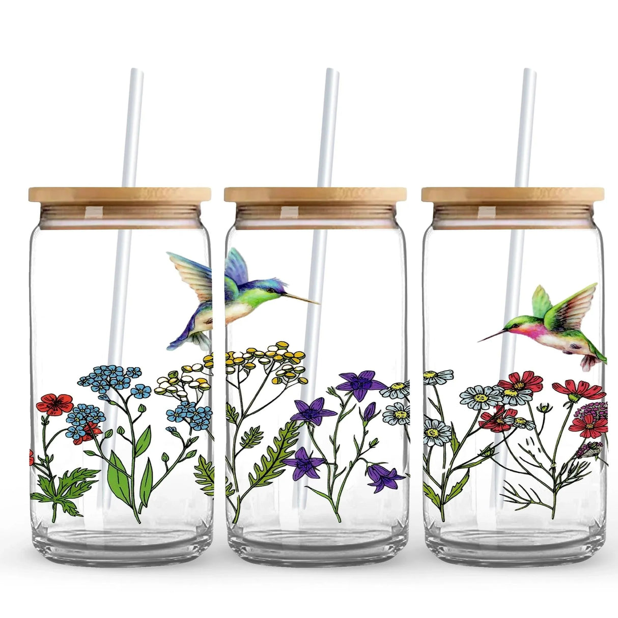UV DTF Wrap - Humming Bird Garden (9.7" x 4.3")