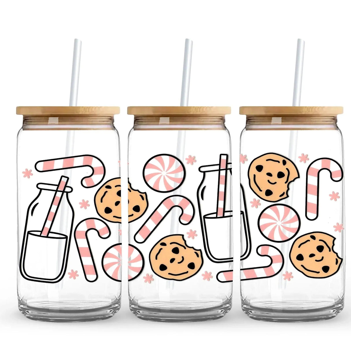 UV DTF Wrap - Milk, Cookies & Candy Canes (9.7" x 4.3")