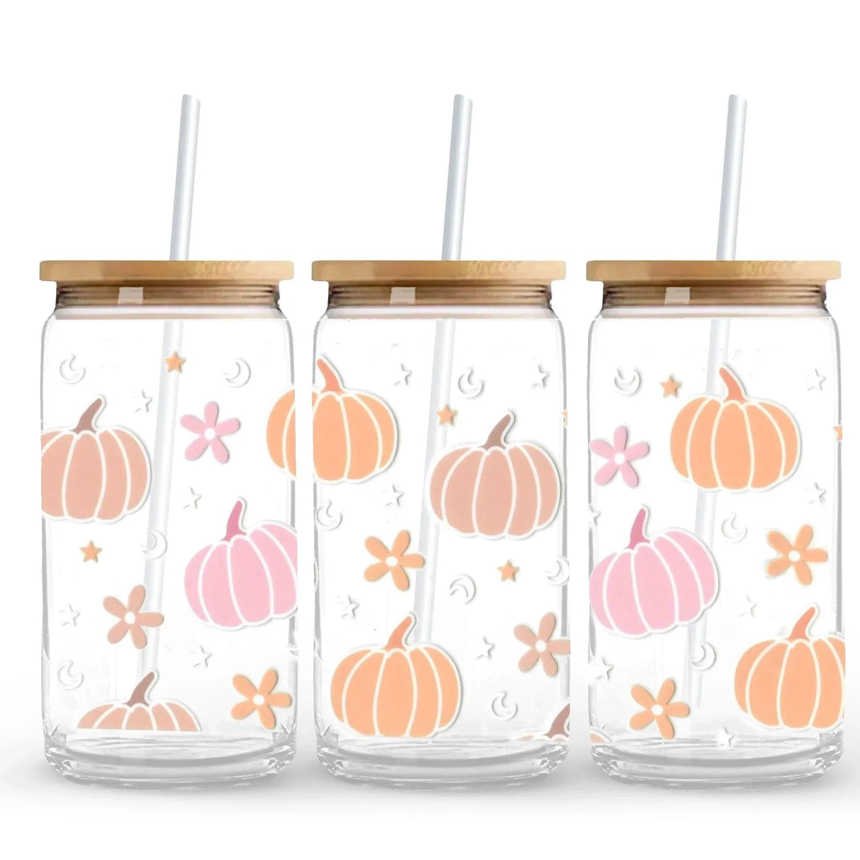 UV DTF Wrap - Pastel Pumpkins (9.7" x 4.3")