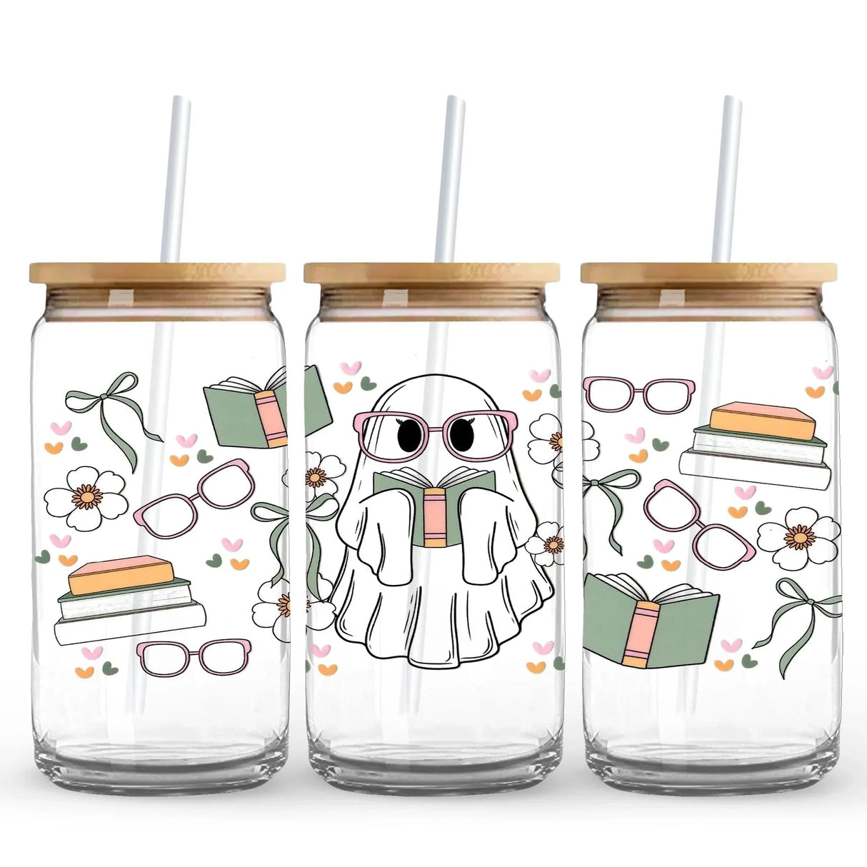 UV DTF Wrap - Smarty Ghost & Reading Books (9.7" x 4.3")