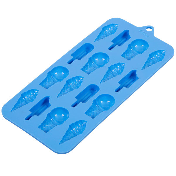 Wilton Silicone Ice Cream Treats Candy Mold, 16-Cavity