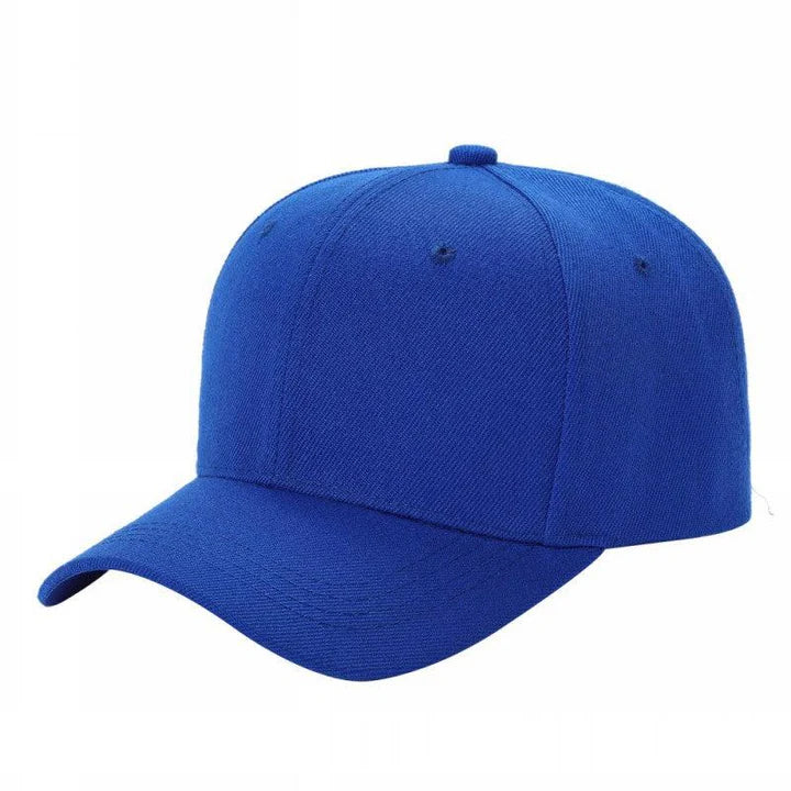 Baseball Caps Polyester Fabric - Royal Blue, 6 Panels, Curved Bill, Adjustable Hook And Loop Closure, One Size (1 Cap)