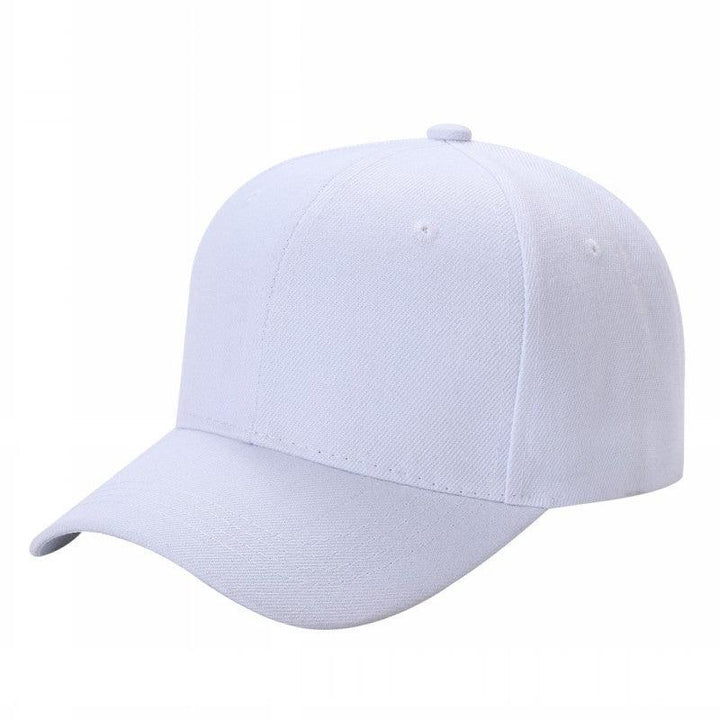 Baseball Caps Polyester Fabric - White, 6 Panels, Curved Bill, Adjustable Hook And Loop Closure (One Size)