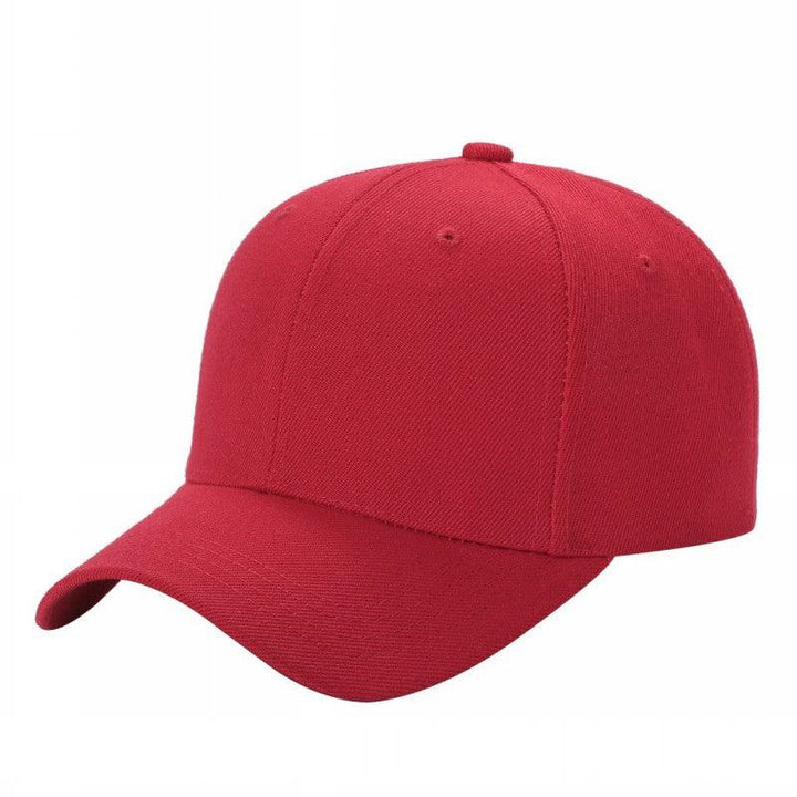 Baseball Caps Polyester Fabric - Red, 6 Panels, Structured, Curved Bill (One Size)