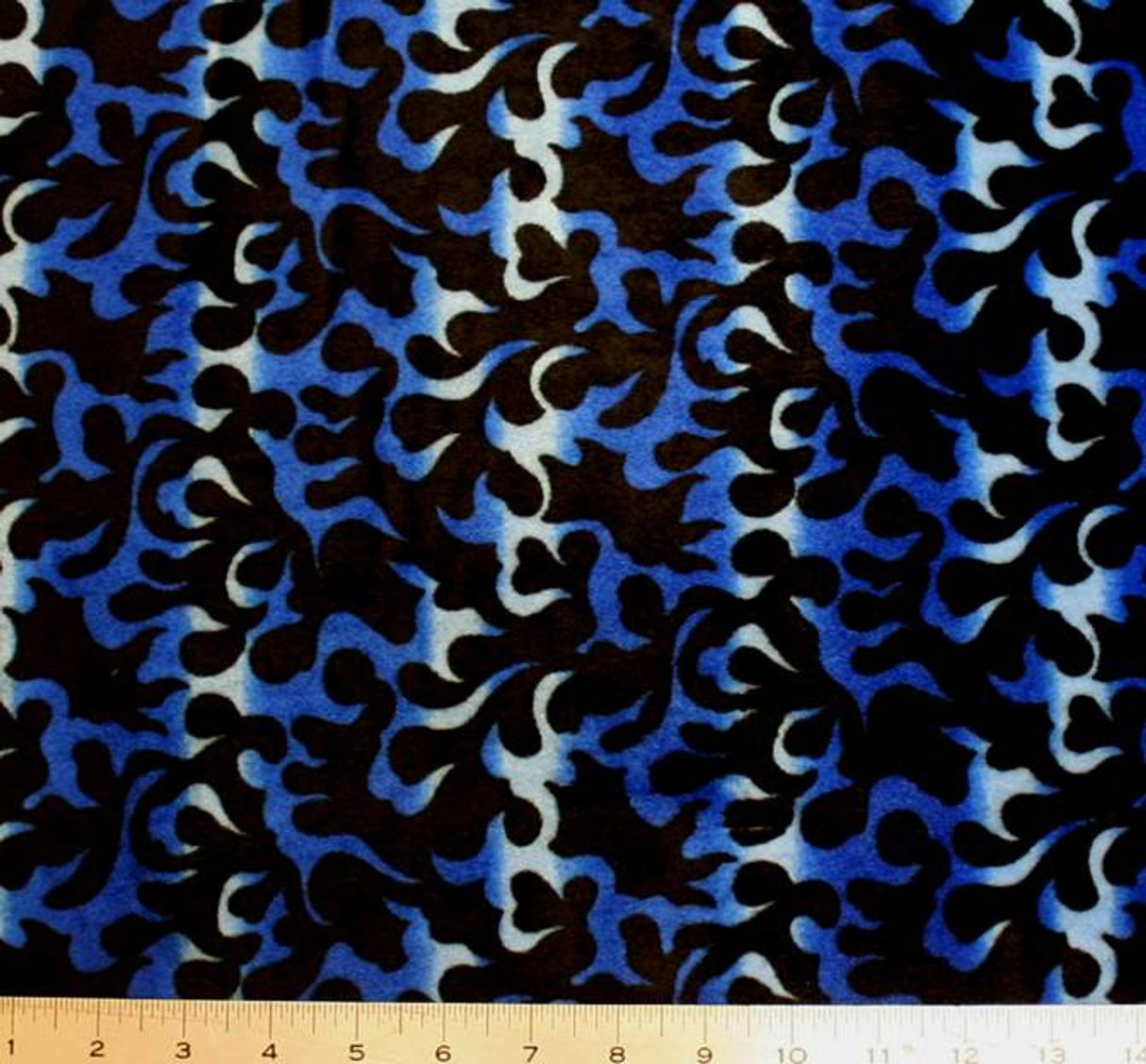 1 Yard Velboa Faux Royal/Black New Fire Flame Fabric, 58/60″ Wide