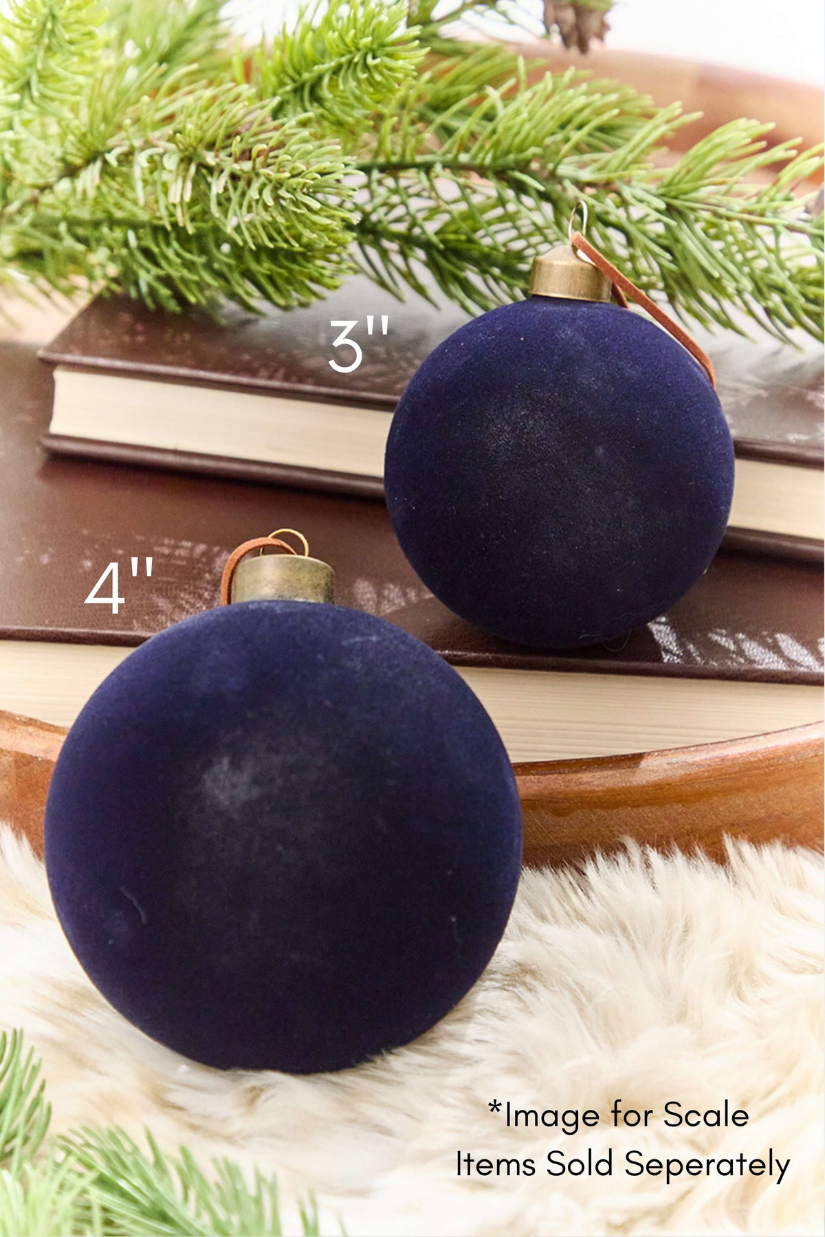 3" Eggplant Velvet Glass Ornament